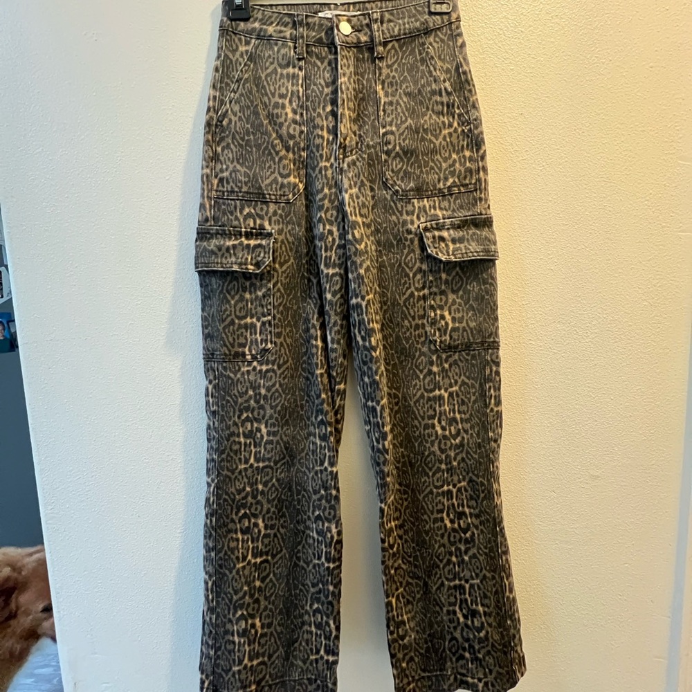 Leopard Print Cargo Pants